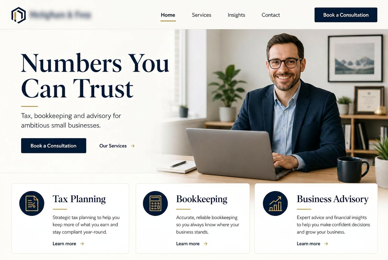 Accountancy landing page