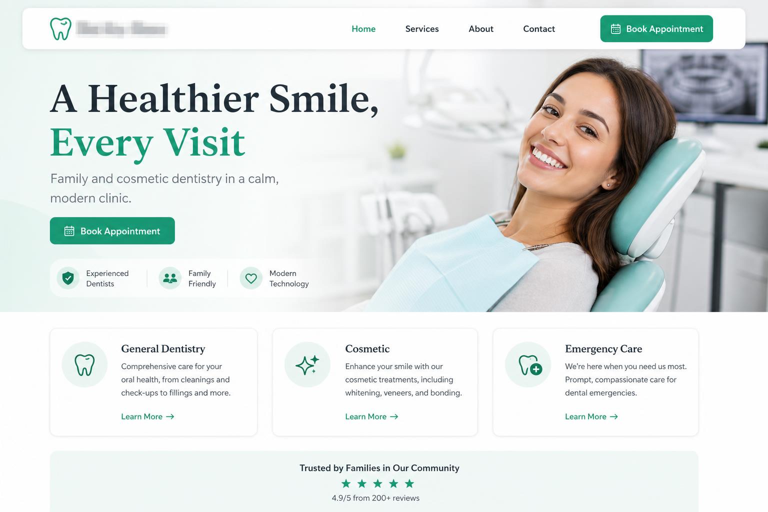 Healthcare landing page